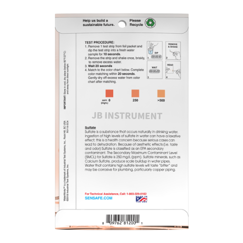 S30P-Sulf 황산염 Sensafe 검사키트 범위 0, 250, >500 mg/L, 30회측정, ITS, 481200