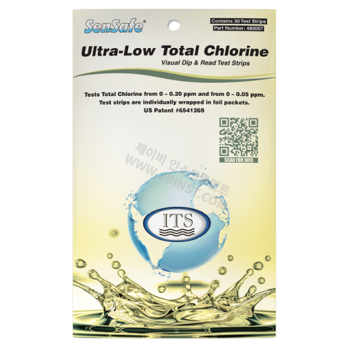 S30P-ULTCl 총염소 Sensafe 검사키트 범위 0.0 ~ 0.2 mg/l 30회 측정 ITS 480007 Ultra Low Total Chlorine Pocket Pack