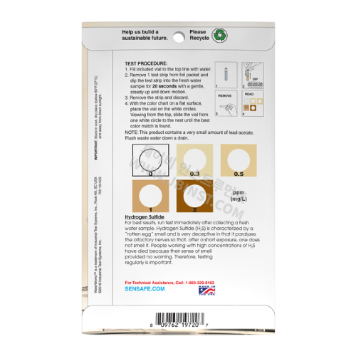 P30-HySu 황화수소 Sensafe 검사키트 범위 0 - 2 mg/L 50회측정 ITS 481167