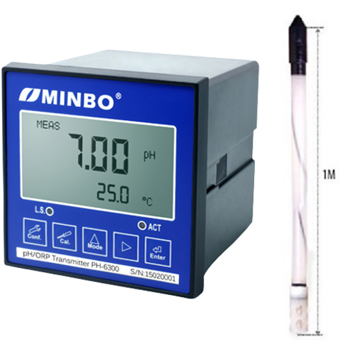 PH-6300RS-GR1K pH트랜스미터 MINBO 수소이온농도 PH측정기 셋트